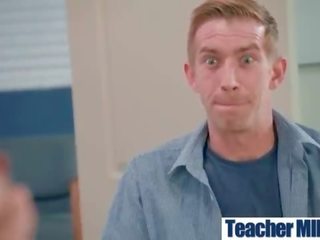 Natural Big Tits Teacher (Alexis Fawx & Bailey Brooke) Hard Baning In Classroom clip-02